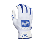 Rawlings Adult Clout Batting Gloves | White/Royal | Small