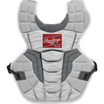 Rawlings Velo 2.0 15.5-inch Chest Protector | NOCSAE Approved | Adult | White/Silver