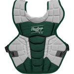 Rawlings Velo 2.0 15.5-inch Chest Protector | NOCSAE Approved | Intermediate | Dark Green/White