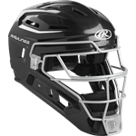 Rawlings 2022 Renegade 2.0 Hockey Style Catcher's Helmet, Senior, Black/Silver