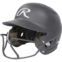 Rawlings Mach Hi-Viz 1-Tone Matte Batting Helmet with Attached Face Guard | Senior