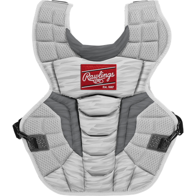 Rawlings Velo 2.0 15.5-inch Chest Protector | NOCSAE Approved | Adult | White/Silver