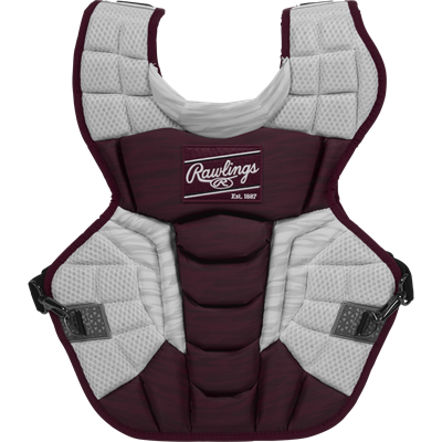 Rawlings Velo 2.0 15.5-inch Chest Protector | NOCSAE Approved | Intermediate | Maroon/White