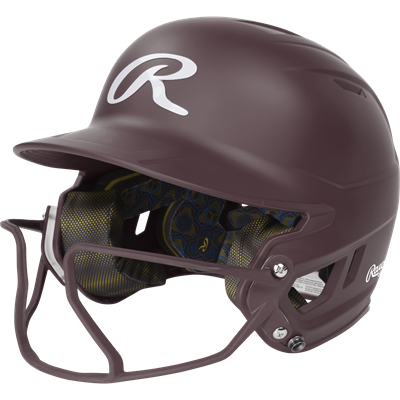 Rawlings Mach Hi-Viz 1-Tone Matte Batting Helmet with Attached Face Guard | Junior